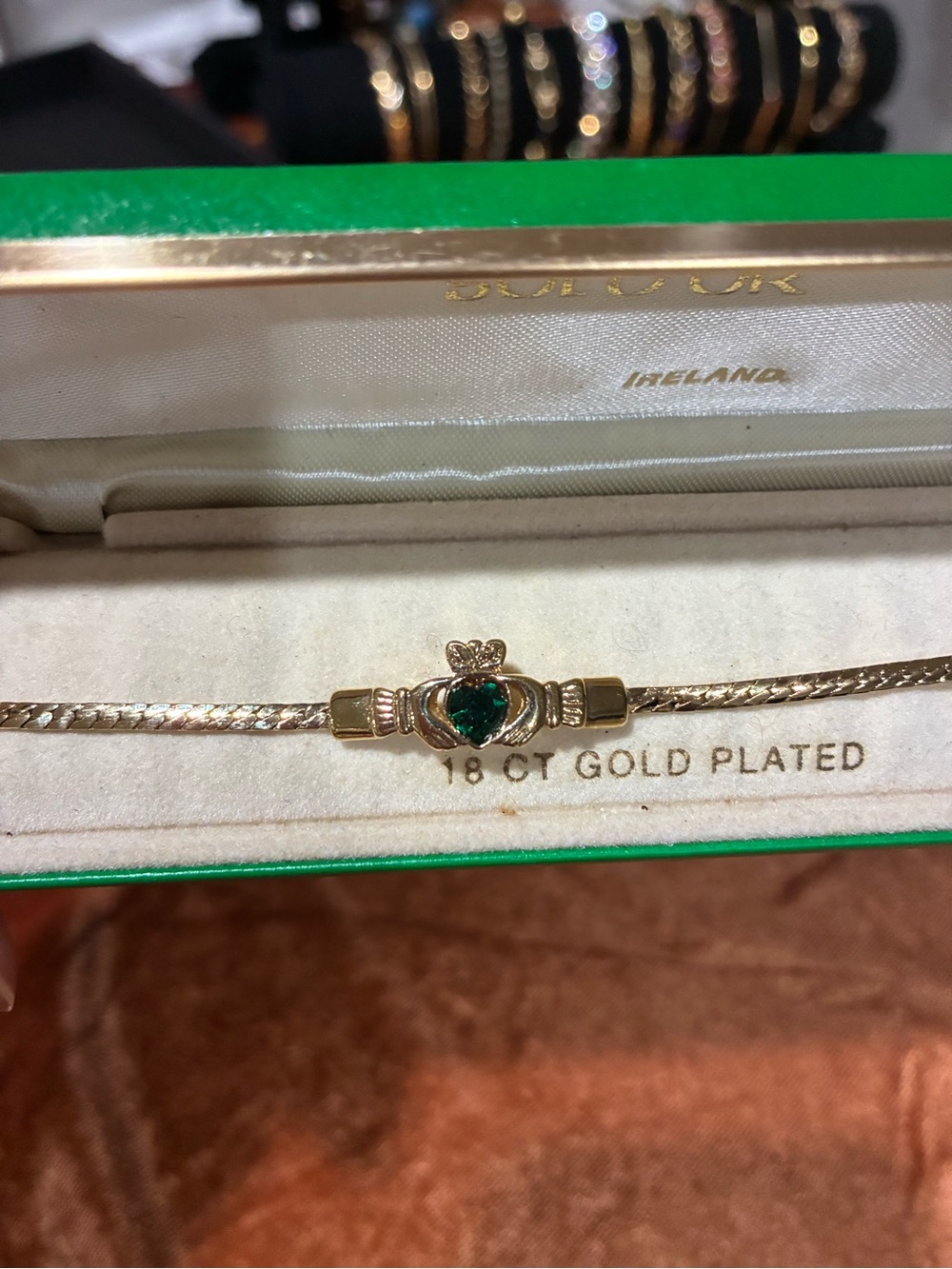 Vintage Claddagh Herringbone Chain Bracelet